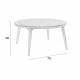 Table Basse Haru Woody Table de Salon Ronde Bois, Rotin et Verre Design Rétro 38x70x70cm