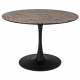 Table de Repas Maru Woody Table de Salle à Manger Ronde Bois et Métal Pied Tulipe 75x110x110cm