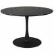 Table de Repas Maru Woody Table de Salle à Manger Ronde Bois et Métal Pied Tulipe 75x110x110cm