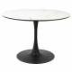Table de Repas Maru Woody Table de Salle à Manger Ronde Bois et Métal Pied Tulipe 75x110x110cm