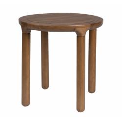 Guéridon Storm Zuiver Sellette d’Appoint Ronde en Bois Design Table Design Couleur Noyer 45x45x45cm