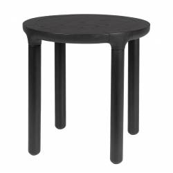 Guéridon Storm Zuiver Sellette d’Appoint Ronde en Bois Design Table Design Finition Noire 45x45x45cm