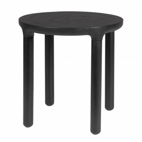 Guéridon Storm Zuiver Sellette d’Appoint Ronde en Bois Design Table Design Finition Noire 45x45x45cm
