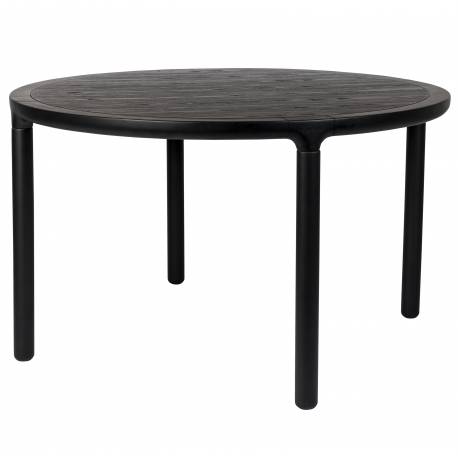 Table de Repas Storm Zuiver Table de Salle à Manger Ronde Bois Couleur Noire Design 75x128x128cm