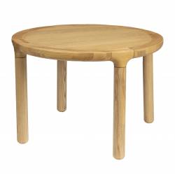 Table Basse Storm Zuiver Table de Salon Ronde en Bois Design Table Design Couleur Naturelle 40x60x60cm