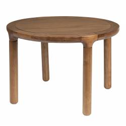 Table Basse Storm Zuiver Table de Salon Ronde en Bois Design Table Design Couleur Noyer 40x60x60cm