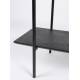 Etagère Marcio Woody Colonne de Rangement Support 4 Etagères Bois et Métal Noir 40x80x120cm