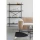 Etagère Marcio Woody Colonne de Rangement Support 4 Etagères Bois et Métal Noir 40x80x120cm