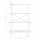 Etagère Marcio Woody Colonne de Rangement Support 4 Etagères Bois et Métal Noir 40x80x120cm
