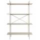 Etagère Marcio Woody Colonne de Rangement Support 4 Etagères Bois et Métal Beige 40x80x120cm