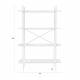 Etagère Marcio Woody Colonne de Rangement Support 4 Etagères Bois et Métal Beige 40x80x120cm