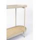 Console Amaya Woody Enfilade Bois, Rotin et Métal Sellette Ovale Table d’Appoint 39x76x85cm
