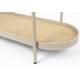 Console Amaya Woody Enfilade Bois, Rotin et Métal Sellette Ovale Table d’Appoint 39x76x85cm
