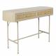 Console Amaya Woody Bureau Bois, Rotin et Métal Enfilade un Tiroir Table d’Appoint 40x76x120cm