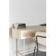 Console Amaya Woody Bureau Bois, Rotin et Métal Enfilade un Tiroir Table d’Appoint 40x76x120cm