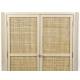 Cabinet Amaya Woody Armoire Bois, Rotin Métal Meuble de Rangement 2 Portes Bahut 38x80x100cm