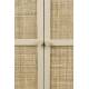 Cabinet Amaya Woody Armoire Bois, Rotin Métal Meuble de Rangement 2 Portes Bahut 38x80x100cm