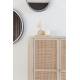 Cabinet Amaya Woody Armoire Bois, Rotin Métal Meuble de Rangement 2 Portes Bahut 38x80x100cm
