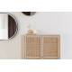 Cabinet Amaya Woody Armoire Bois, Rotin Métal Meuble de Rangement 2 Portes Bahut 38x80x100cm
