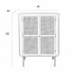 Cabinet Amaya Woody Armoire Bois, Rotin Métal Meuble de Rangement 2 Portes Bahut 38x80x100cm