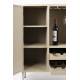 Vinothèque Basse Amaya Woody Armoire à Vins bois, Rotin Métal Meuble de Rangement Bar 38x90x100cm