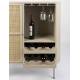 Vinothèque Basse Amaya Woody Armoire à Vins bois, Rotin Métal Meuble de Rangement Bar 38x90x100cm