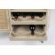 Vinothèque Basse Amaya Woody Armoire à Vins bois, Rotin Métal Meuble de Rangement Bar 38x90x100cm