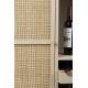 Vinothèque Basse Amaya Woody Armoire à Vins bois, Rotin Métal Meuble de Rangement Bar 38x90x100cm