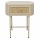 Chevet Amaya Woody Table de Nuit Bois, Rotin et Métal Guéridon d’Appoint un Tiroir 38x48x54cm