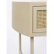 Chevet Amaya Woody Table de Nuit Bois, Rotin et Métal Guéridon d’Appoint un Tiroir 38x48x54cm
