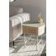 Chevet Amaya Woody Table de Nuit Bois, Rotin et Métal Guéridon d’Appoint un Tiroir 38x48x54cm