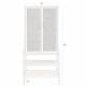 Armoire Yasu Dutchbone Vaisselier Métal, Bois et Rotin Meuble de Rangement Noir Deux Portes 36x70x160cm