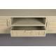 Meuble TV Yasu Dutchbone Enfilade Basse Métal Bois et Rotin Meuble de Rangement Noir 3 Portes 1 Niche 38x60x148cm