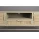 Meuble TV Yasu Dutchbone Enfilade Basse Métal Bois et Rotin Meuble de Rangement Beige 3 Portes 1 Niche 38x60x148cm