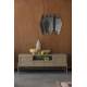 Meuble TV Yasu Dutchbone Enfilade Basse Métal Bois et Rotin Meuble de Rangement Beige 3 Portes 1 Niche 38x60x148cm