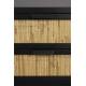 Guéridon Yasu Dutchbone Chevet Bois, Métal et Rotin Table de Nuit 2 Tiroirs 1 Etagère 35x45x64cm