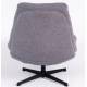 Fauteuil Wilmington Athezza Siège de Salon Pivotant Assise Tissu Gris et Acier 82x84x94cm