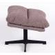 Repose Pied Wilmington Athezza Pouf d’Appoint Assise Tissu Châtaigne et Acier 43x49x54cm