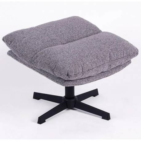 Repose Pied Wilmington Athezza Pouf d’Appoint Assise Tissu Gris 43x49x54cm