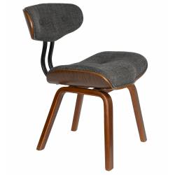 Chaise Design Lounge Blackwood Dutchbone Tendance Siège de Salon en Bois et Tissu Gris 51x55,5x78cm