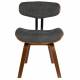 Chaise Design Lounge Blackwood Dutchbone Tendance Siège de Salon en Bois et Tissu Gris 51x55,5x78cm