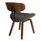 Chaise Design Lounge Blackwood Dutchbone Tendance Siège de Salon en Bois et Tissu Gris 51x55,5x78cm