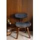 Chaise Design Lounge Blackwood Dutchbone Tendance Siège de Salon en Bois et Tissu Gris 51x55,5x78cm