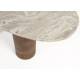 Table Basse Kouk Woody Table de Salon Ovale Manguier et Marbre Sellette d’Appoint 40x43x100cm
