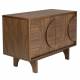 Buffet Groove Zuiver Meuble de Rangement 2 Portes Vaisselier Frêne Finition Noyer 40x58x82cm