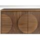 Buffet Groove Zuiver Meuble de Rangement 2 Portes Vaisselier Frêne Finition Noyer 40x58x82cm
