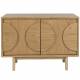 Buffet Groove Zuiver Meuble de Rangement 2 Portes Vaisselier Chêne Finition Naturelle 40x58x82cm