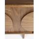 Bahut Groove Zuiver Buffet de Rangement 3 Portes Vaisselier Frêne Finition Noyer 40x58x120cm