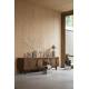 Bahut Groove Zuiver Buffet de Rangement 3 Portes Vaisselier Frêne Finition Noyer 40x58x120cm