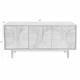 Bahut Groove Zuiver Buffet de Rangement 3 Portes Vaisselier Frêne Finition Noyer 40x58x120cm